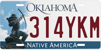 OK license plate 314YKM