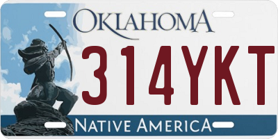 OK license plate 314YKT