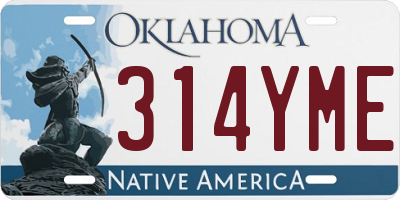 OK license plate 314YME