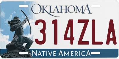 OK license plate 314ZLA