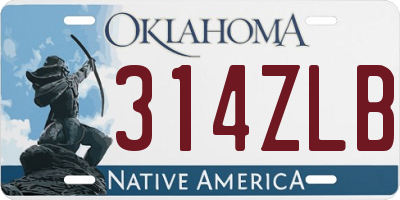 OK license plate 314ZLB