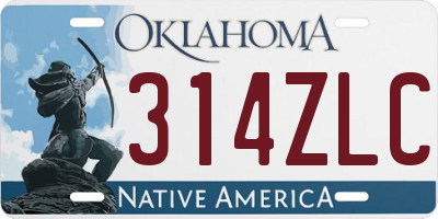 OK license plate 314ZLC