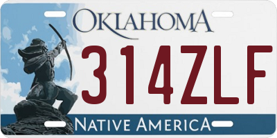 OK license plate 314ZLF