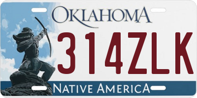 OK license plate 314ZLK