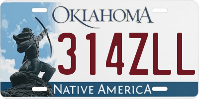 OK license plate 314ZLL