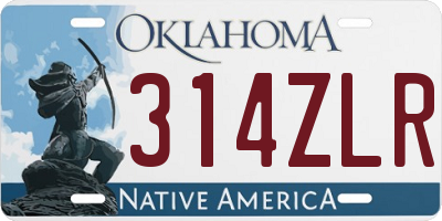 OK license plate 314ZLR
