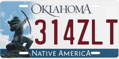 OK license plate 314ZLT