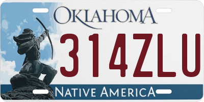OK license plate 314ZLU