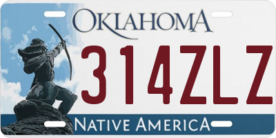 OK license plate 314ZLZ