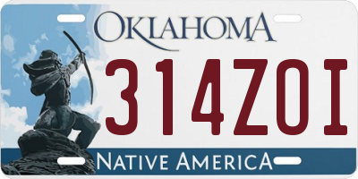 OK license plate 314ZOI