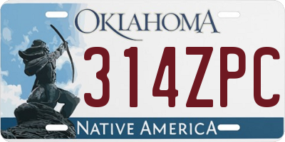OK license plate 314ZPC