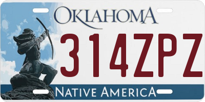 OK license plate 314ZPZ