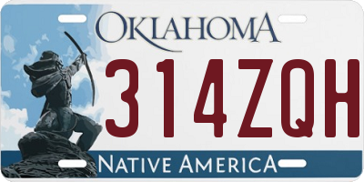 OK license plate 314ZQH