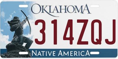 OK license plate 314ZQJ