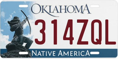 OK license plate 314ZQL