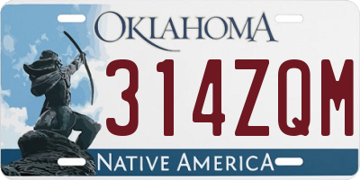 OK license plate 314ZQM