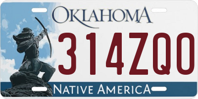 OK license plate 314ZQO