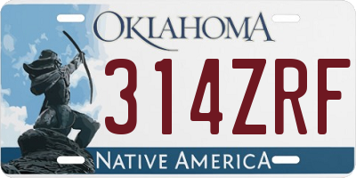 OK license plate 314ZRF