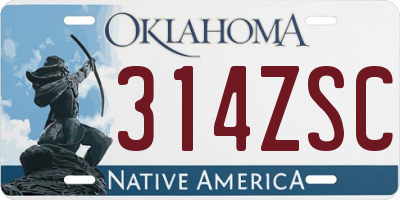 OK license plate 314ZSC