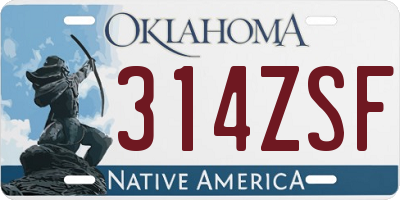 OK license plate 314ZSF