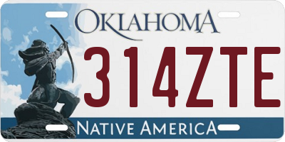 OK license plate 314ZTE
