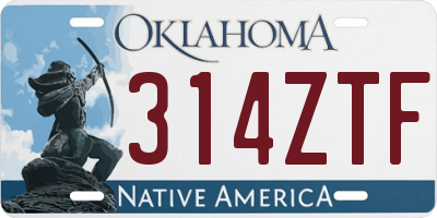 OK license plate 314ZTF