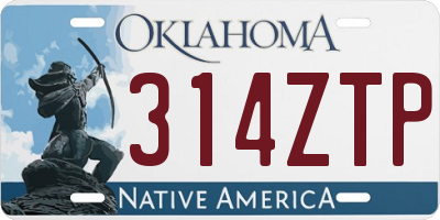 OK license plate 314ZTP