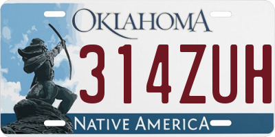 OK license plate 314ZUH