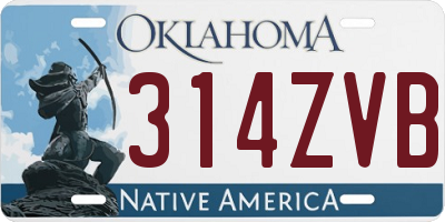 OK license plate 314ZVB