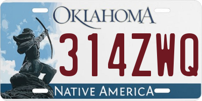 OK license plate 314ZWQ