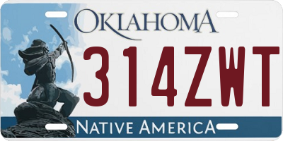 OK license plate 314ZWT