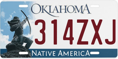 OK license plate 314ZXJ