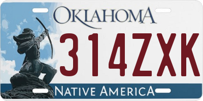 OK license plate 314ZXK