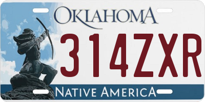 OK license plate 314ZXR