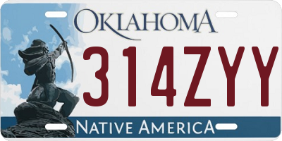 OK license plate 314ZYY