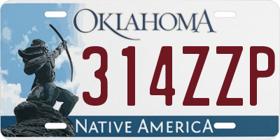 OK license plate 314ZZP