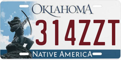 OK license plate 314ZZT