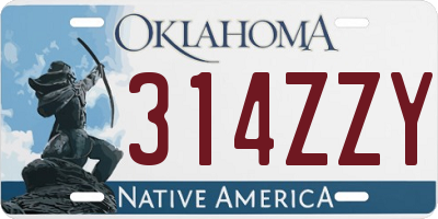 OK license plate 314ZZY
