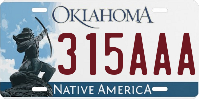 OK license plate 315AAA