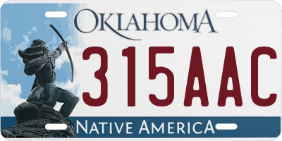 OK license plate 315AAC