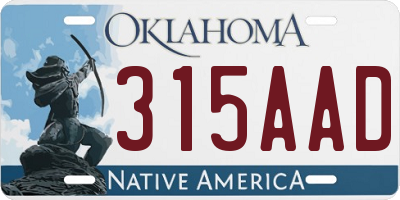 OK license plate 315AAD
