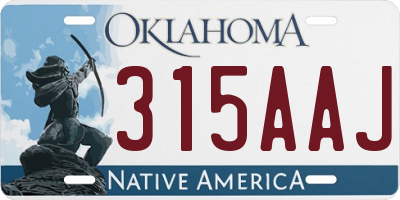 OK license plate 315AAJ