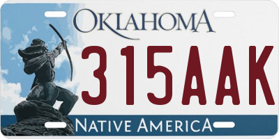 OK license plate 315AAK