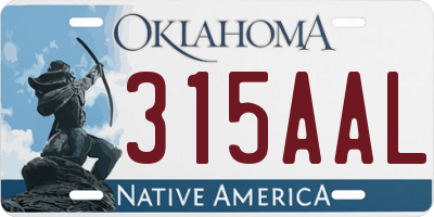 OK license plate 315AAL