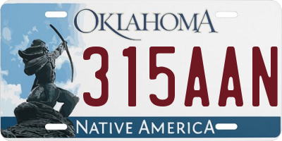 OK license plate 315AAN