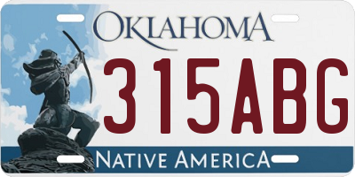 OK license plate 315ABG