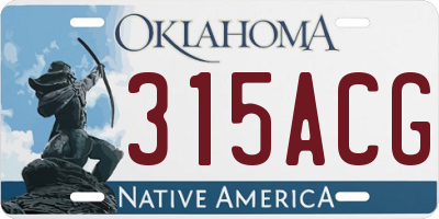 OK license plate 315ACG
