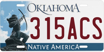 OK license plate 315ACS