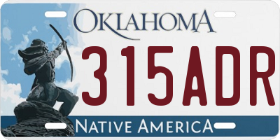 OK license plate 315ADR