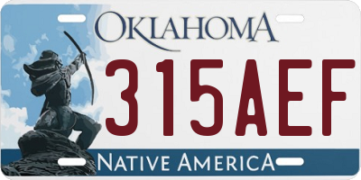 OK license plate 315AEF
